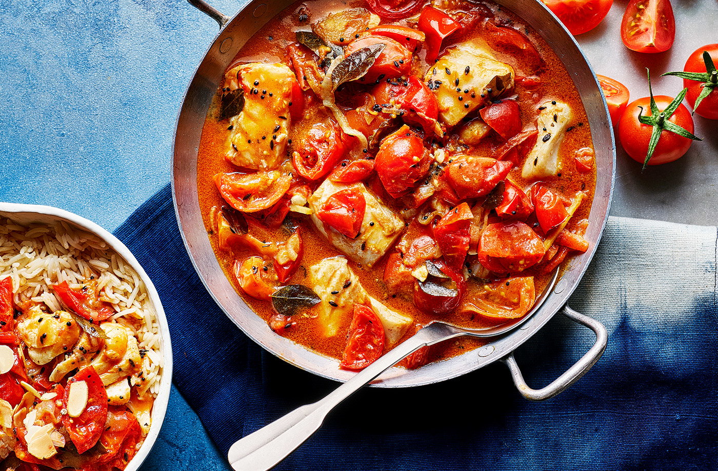 Tomato and coconut fish curry