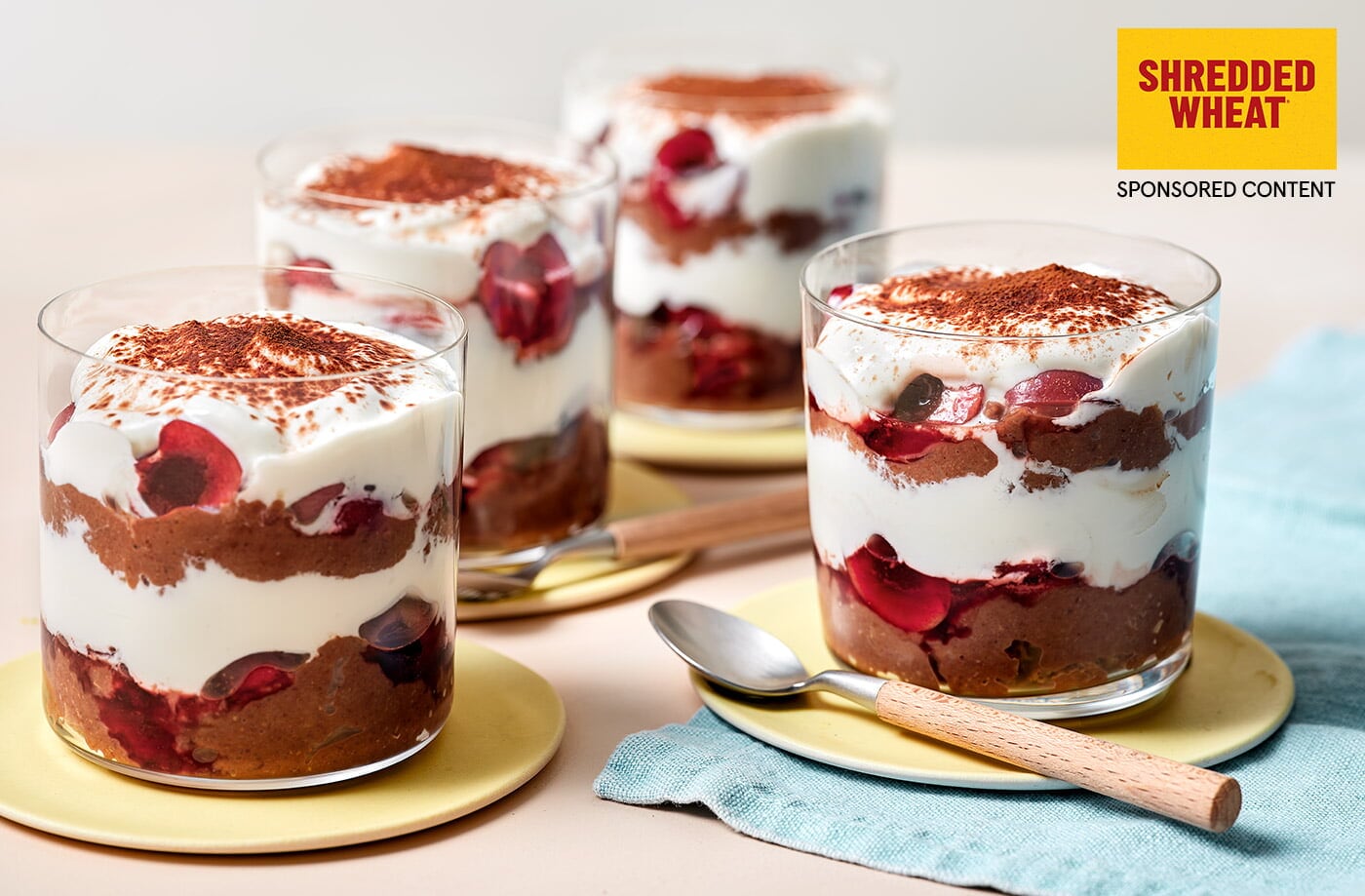 Chocolate cherry breakfast pots