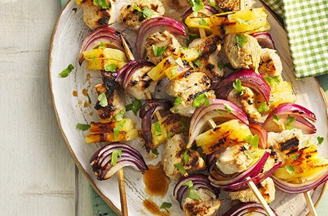 Hawaiian turkey kebabs