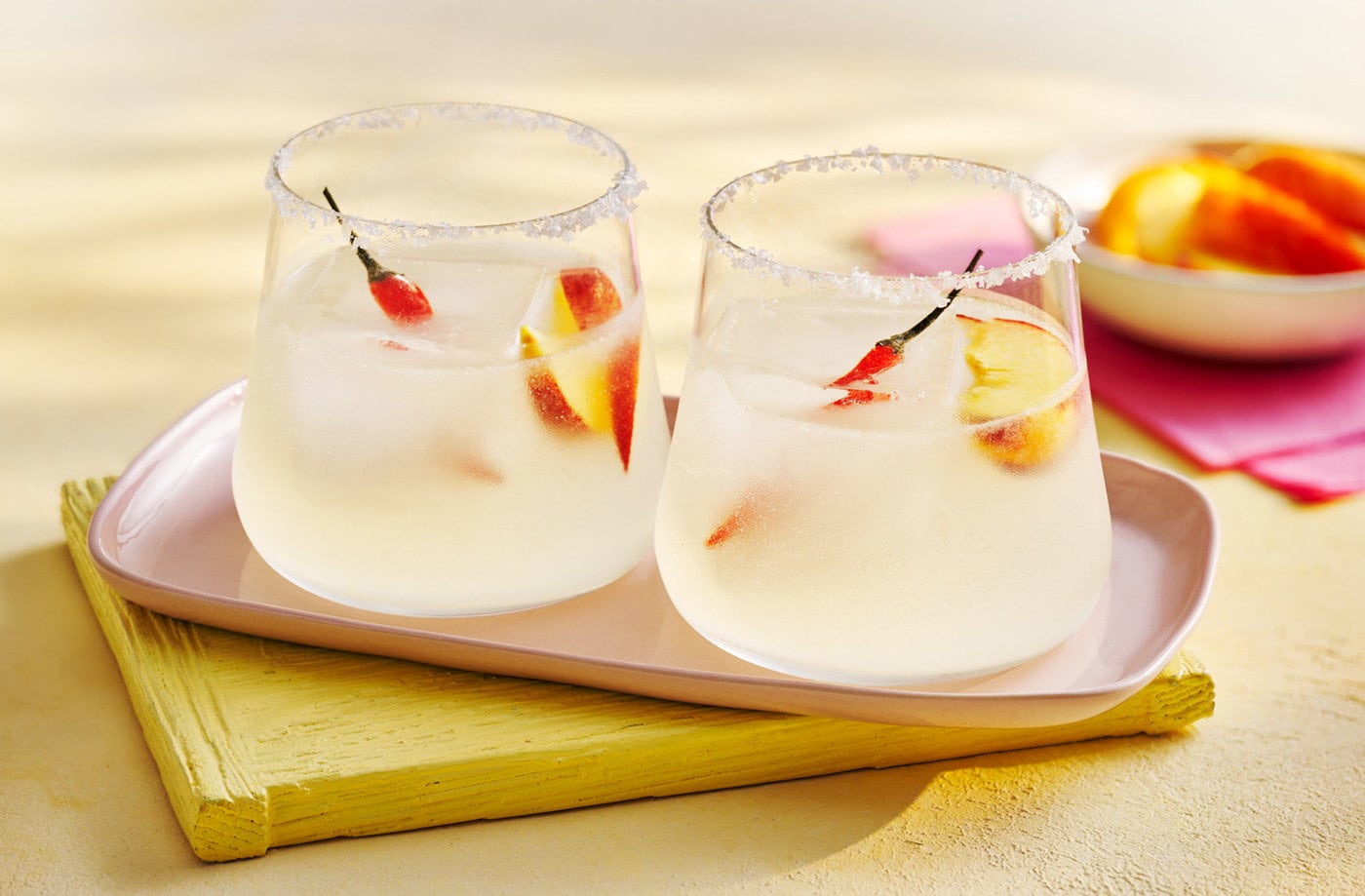 Spicy peach margarita