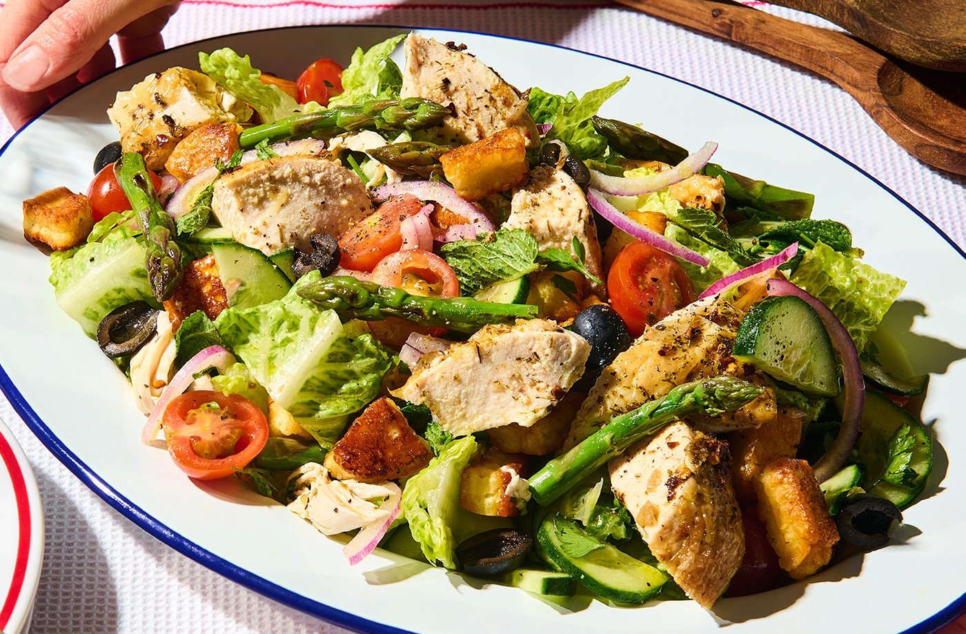 Greek spatchcock chicken salad