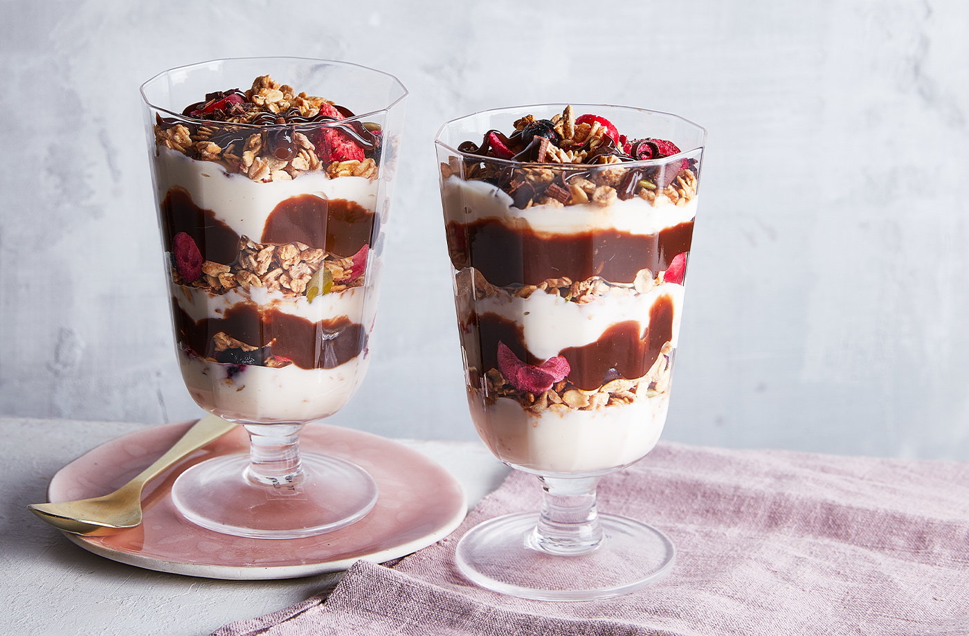 Chocolate and hazelnut parfait