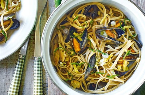 Image of "Thai-style mussels with linguine"