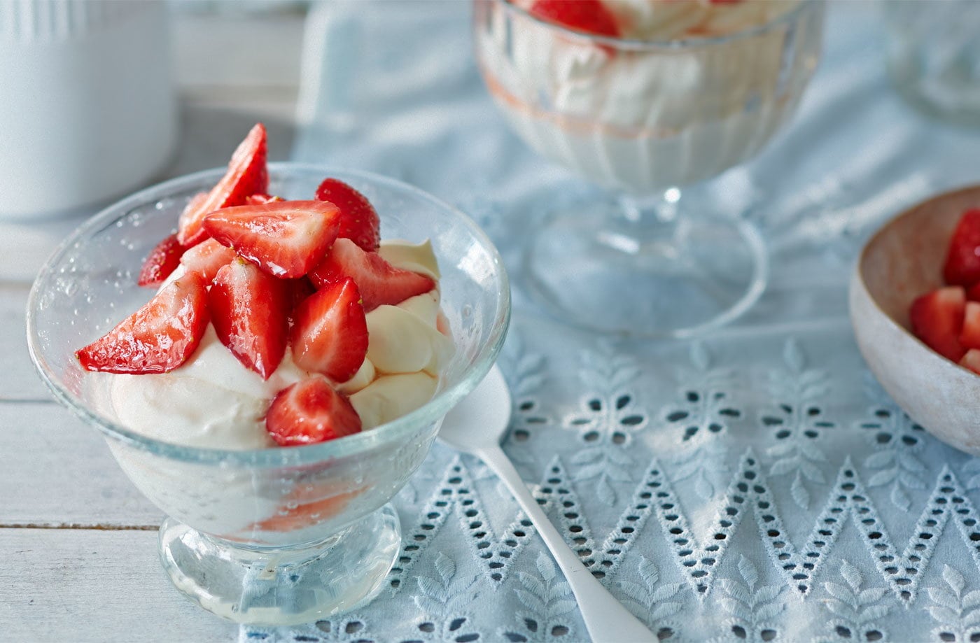 Boozy strawberries and cream