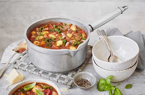 Image of "Chunky minestrone soup with gnocchi"