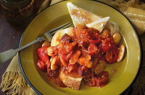 Image of "Butter bean, paprika and chorizo stew"