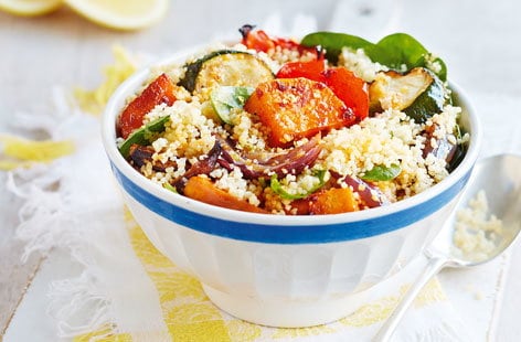 Image of "Harissa-spiced vegetable couscous"