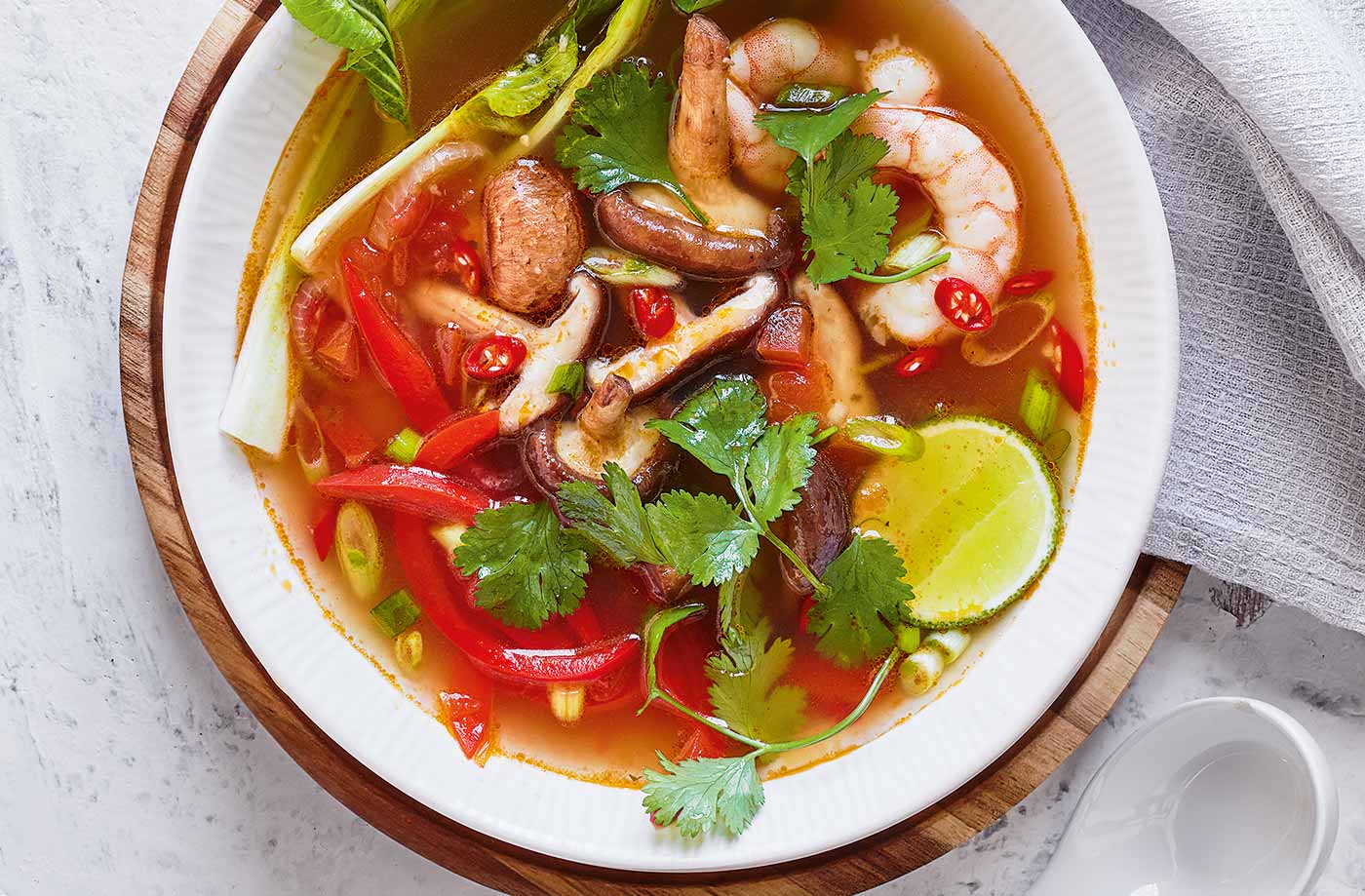 Prawn tom yum soup