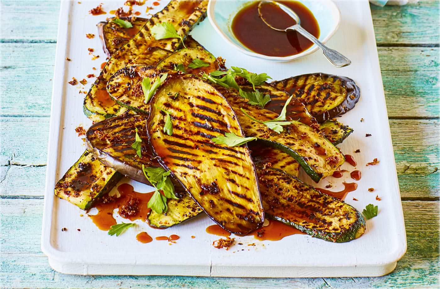 Za’atar aubergine and courgette steaks