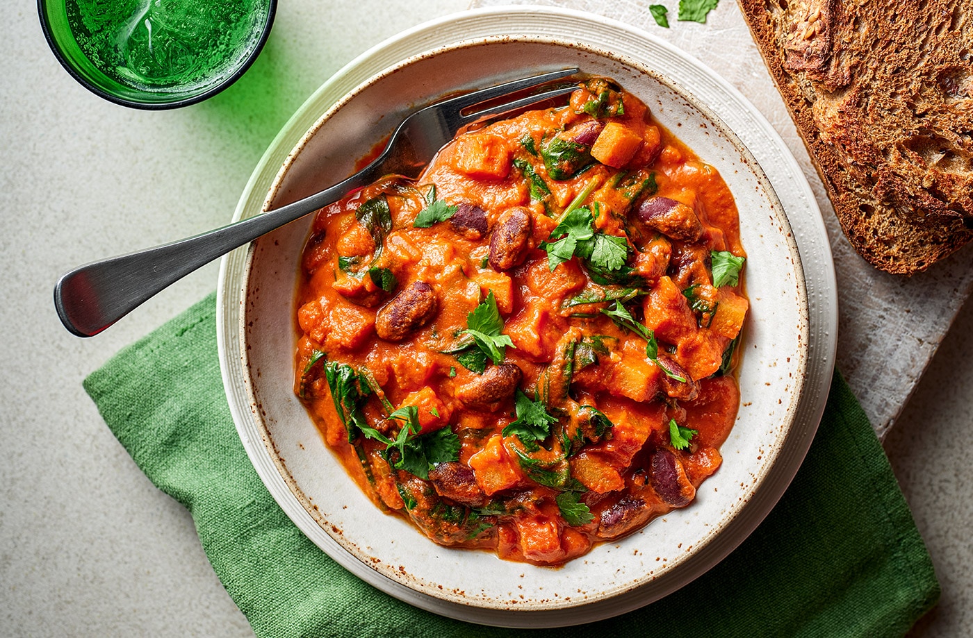 Storecupboard root veg and peanut stew