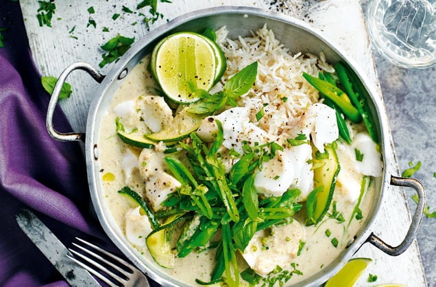 Green fish curry