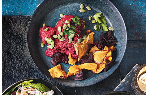 Image of "Beetroot houmous bowls"