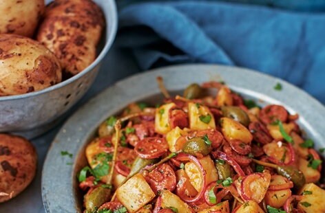 Image of "Potato salad with chorizo, caperberries and paprika"