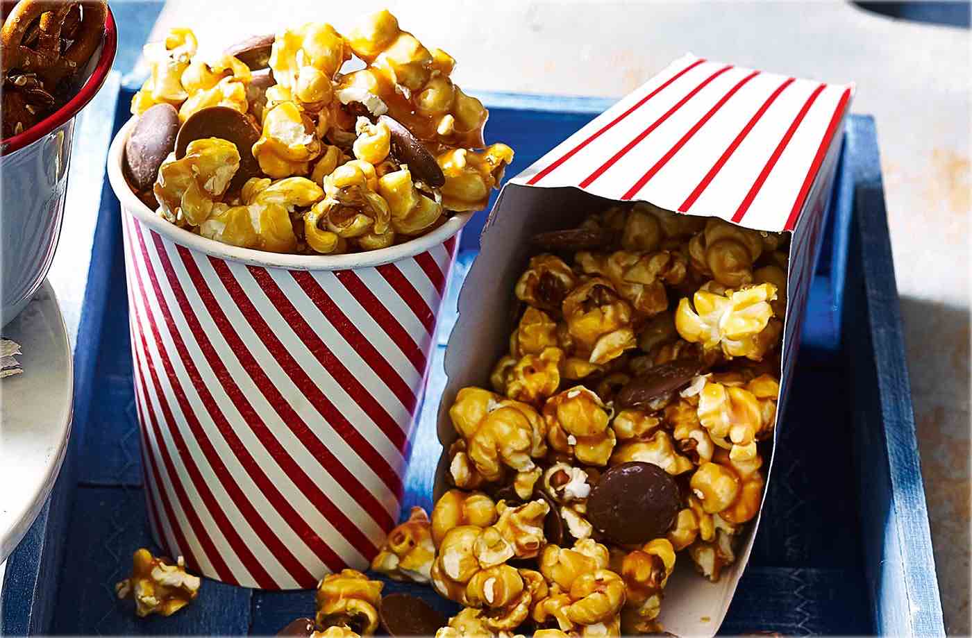 Cinder toffee and chocolate popcorn