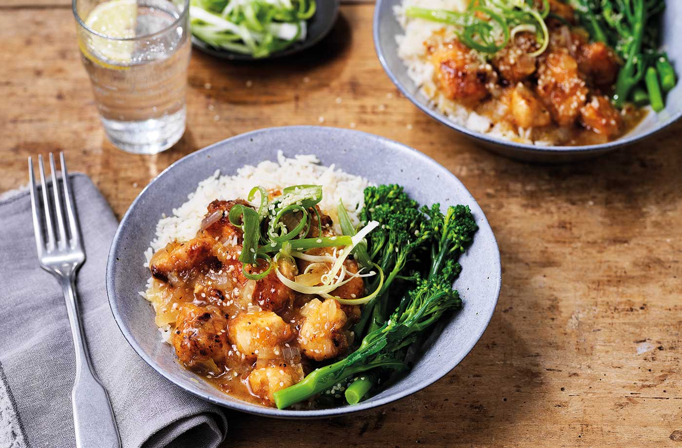 Chinese sticky lemon chicken