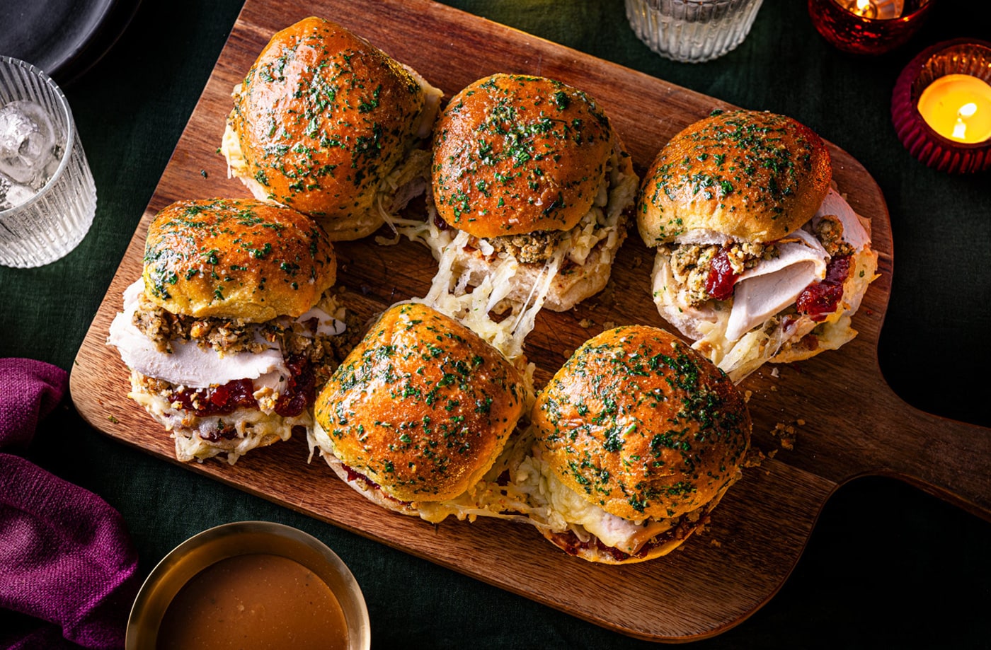 Leftover turkey sliders