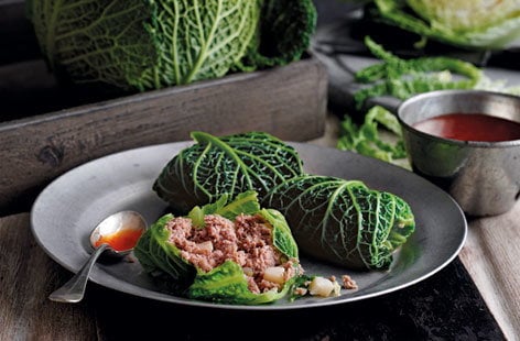 Image of "Savoy cabbage and pork dumplings"