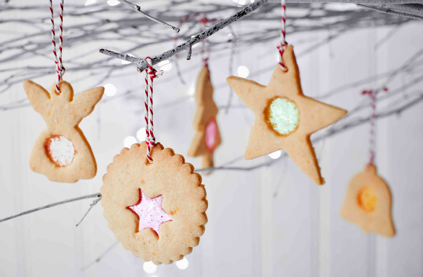Stained glass Christmas biscuits