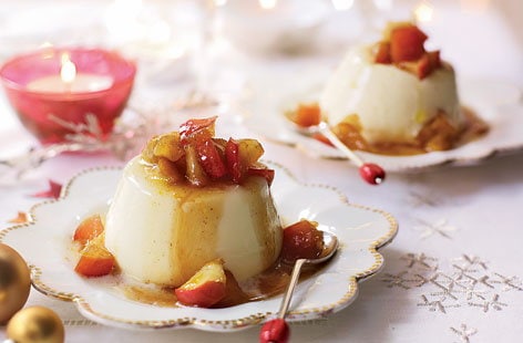 Image of "Cinnamon panna cotta with caramelised apples"