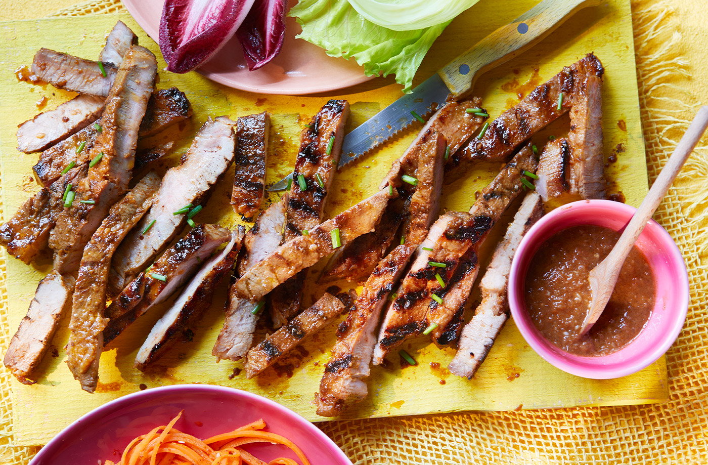 Gochujang pork shoulder steaks