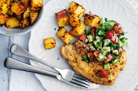 Spicy pork with cumin potatoes