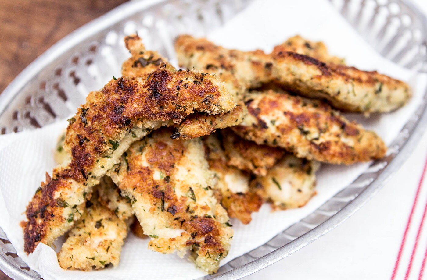 Herby breaded chicken goujons