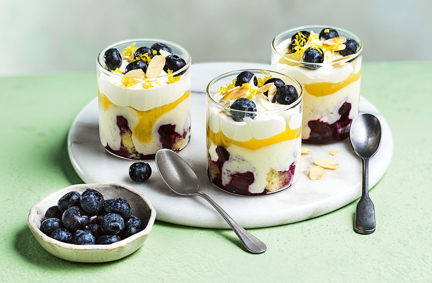 Blueberry trifle pots