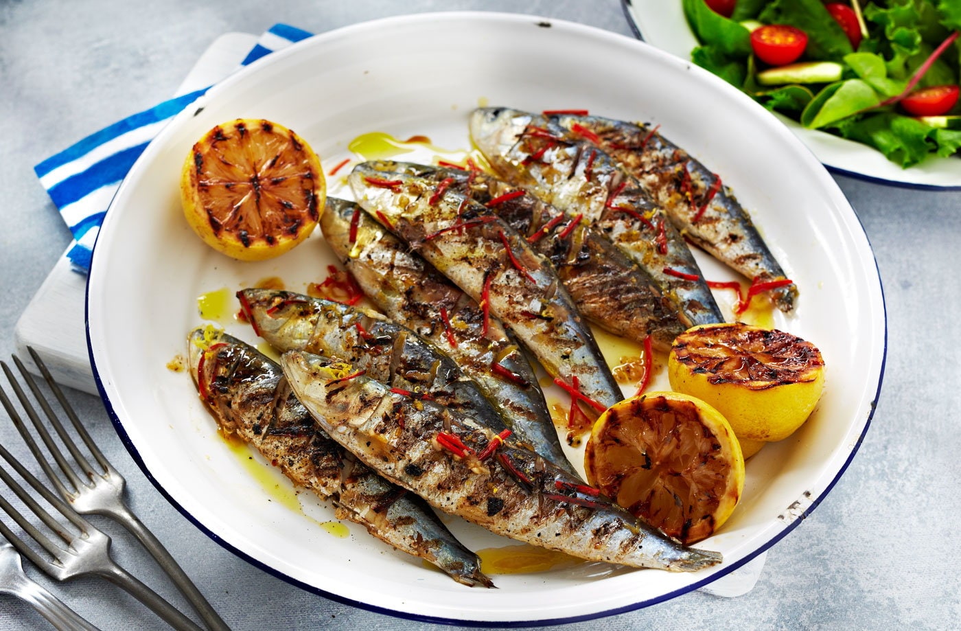 Sardines with chilli, garlic and lemon