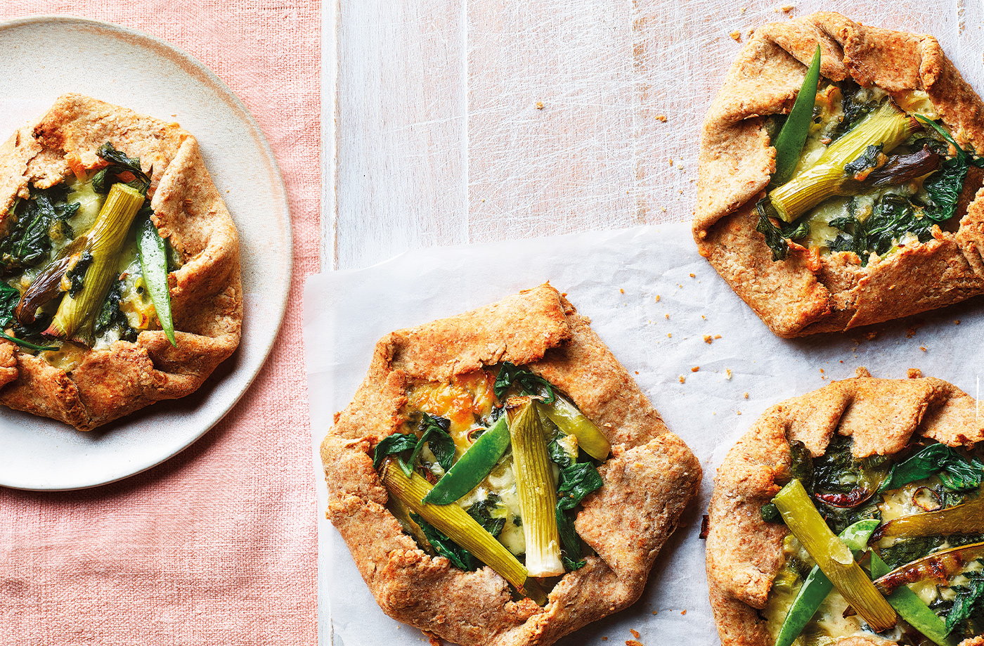 Cheese and spring onion galettes