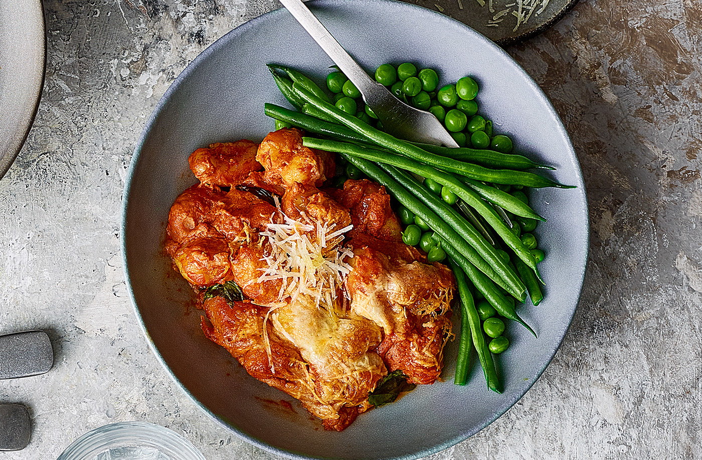 Gnocchi bake with green veg