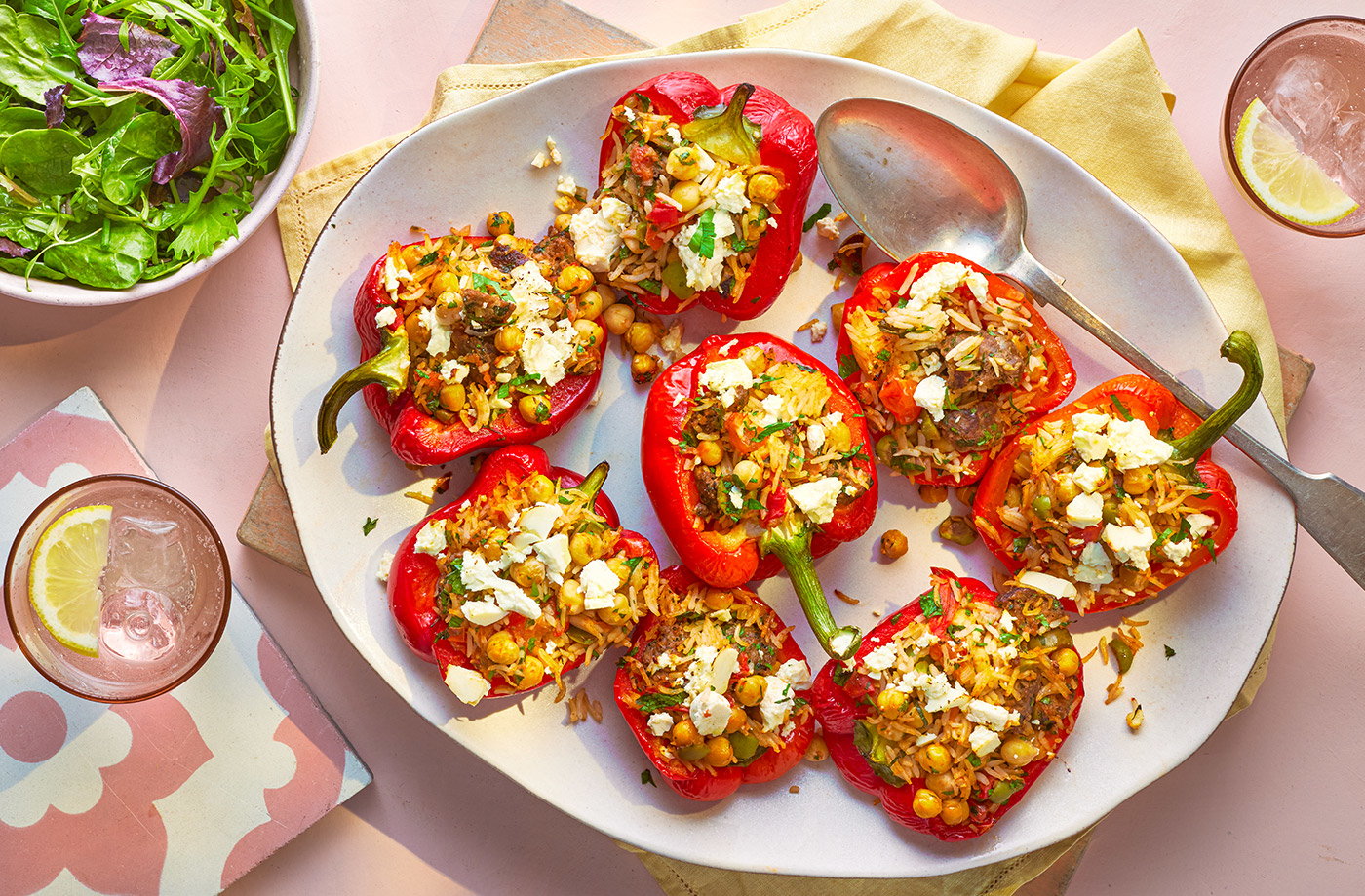 Greek-style stuffed peppers