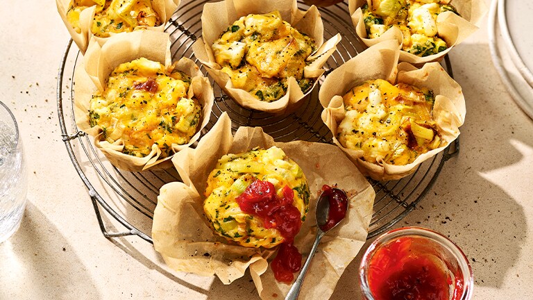 Leek and feta breakfast bites recipe