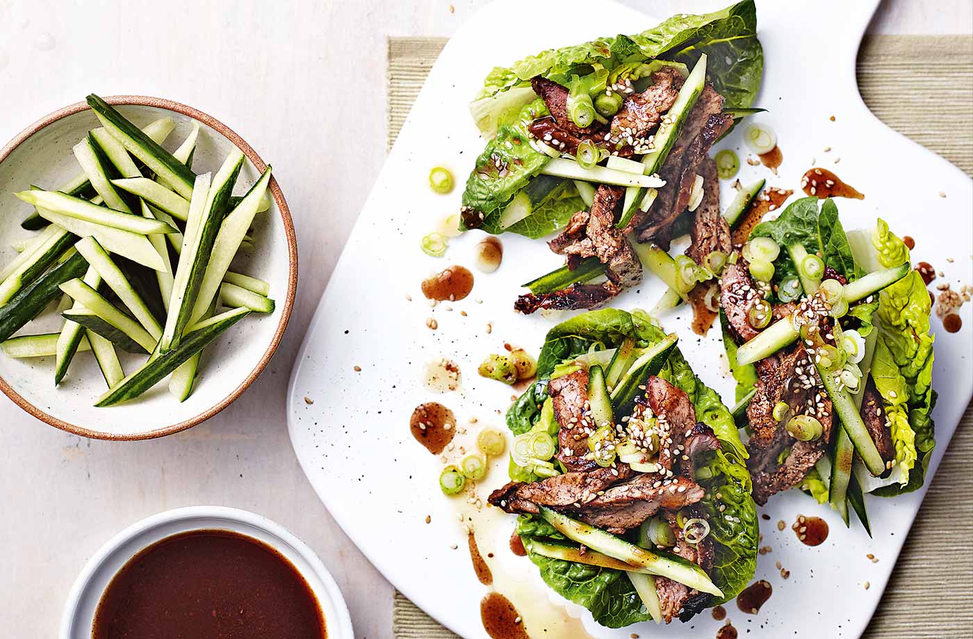 Crispy pork lettuce cups