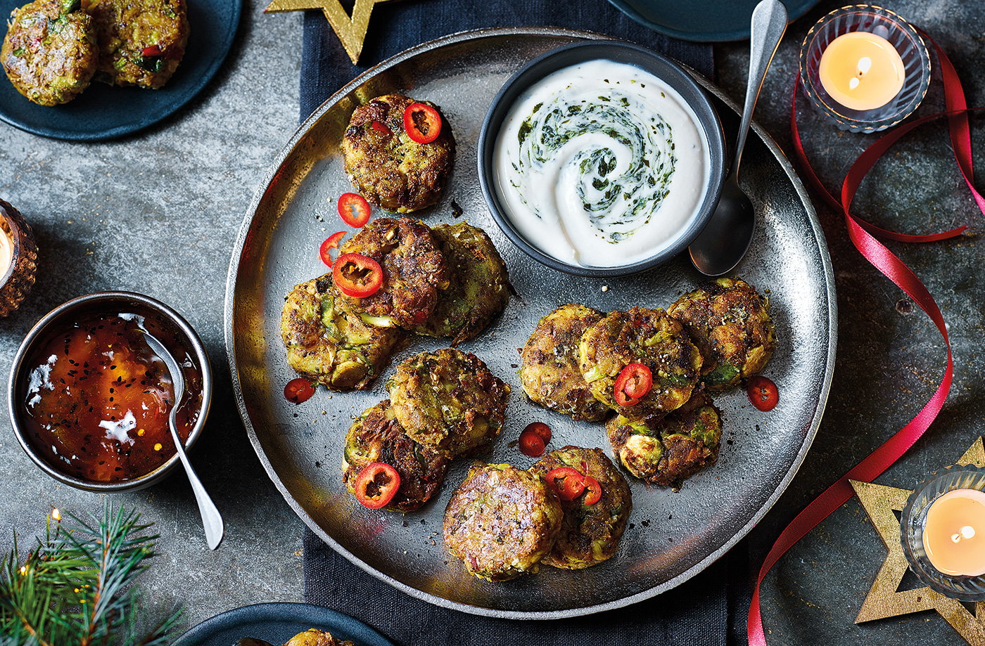 Spicy sprout and potato cakes