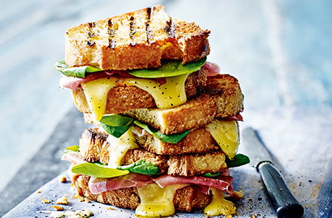 Image of "Ham and grilled cheese sandwich"