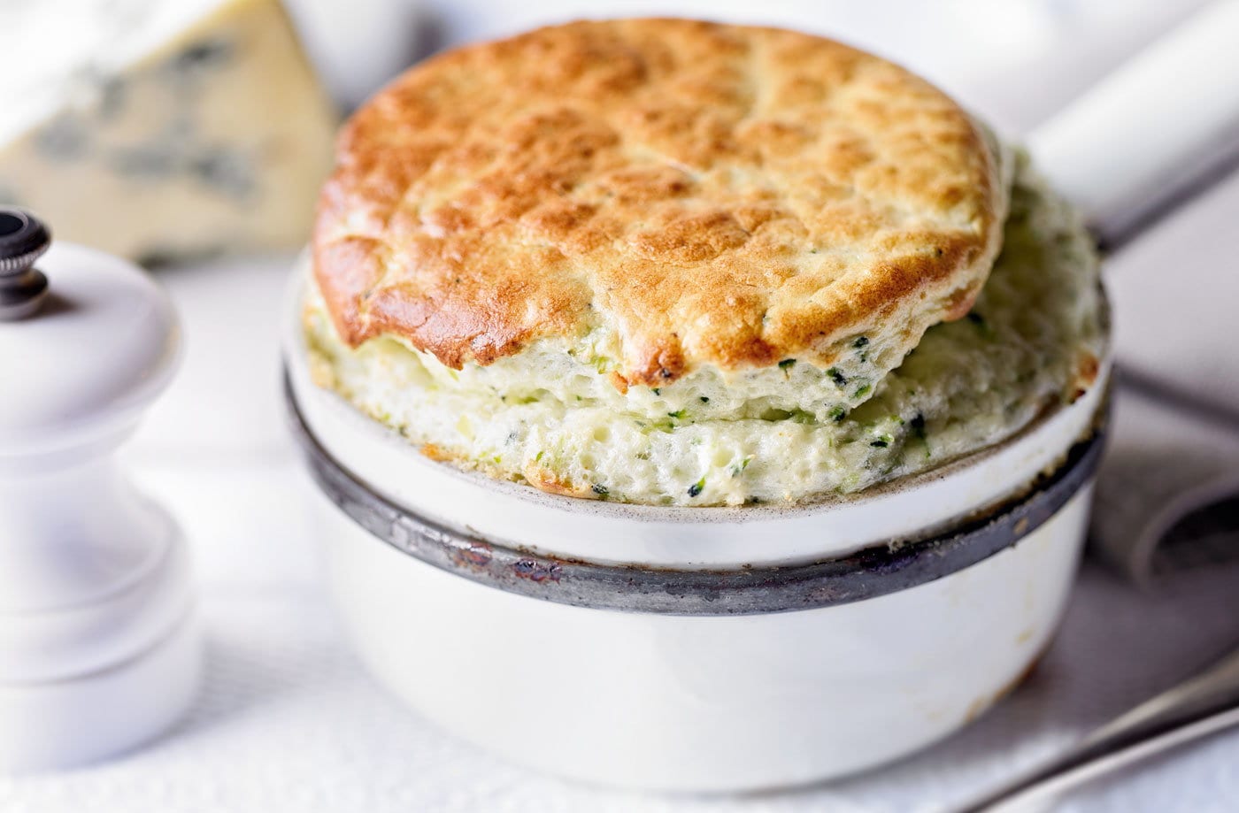 Broccoli and Stilton soufflé