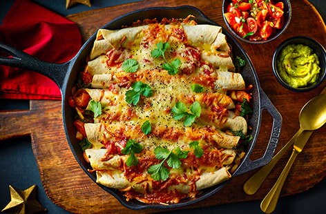 Image of "Roasted root veg enchiladas"