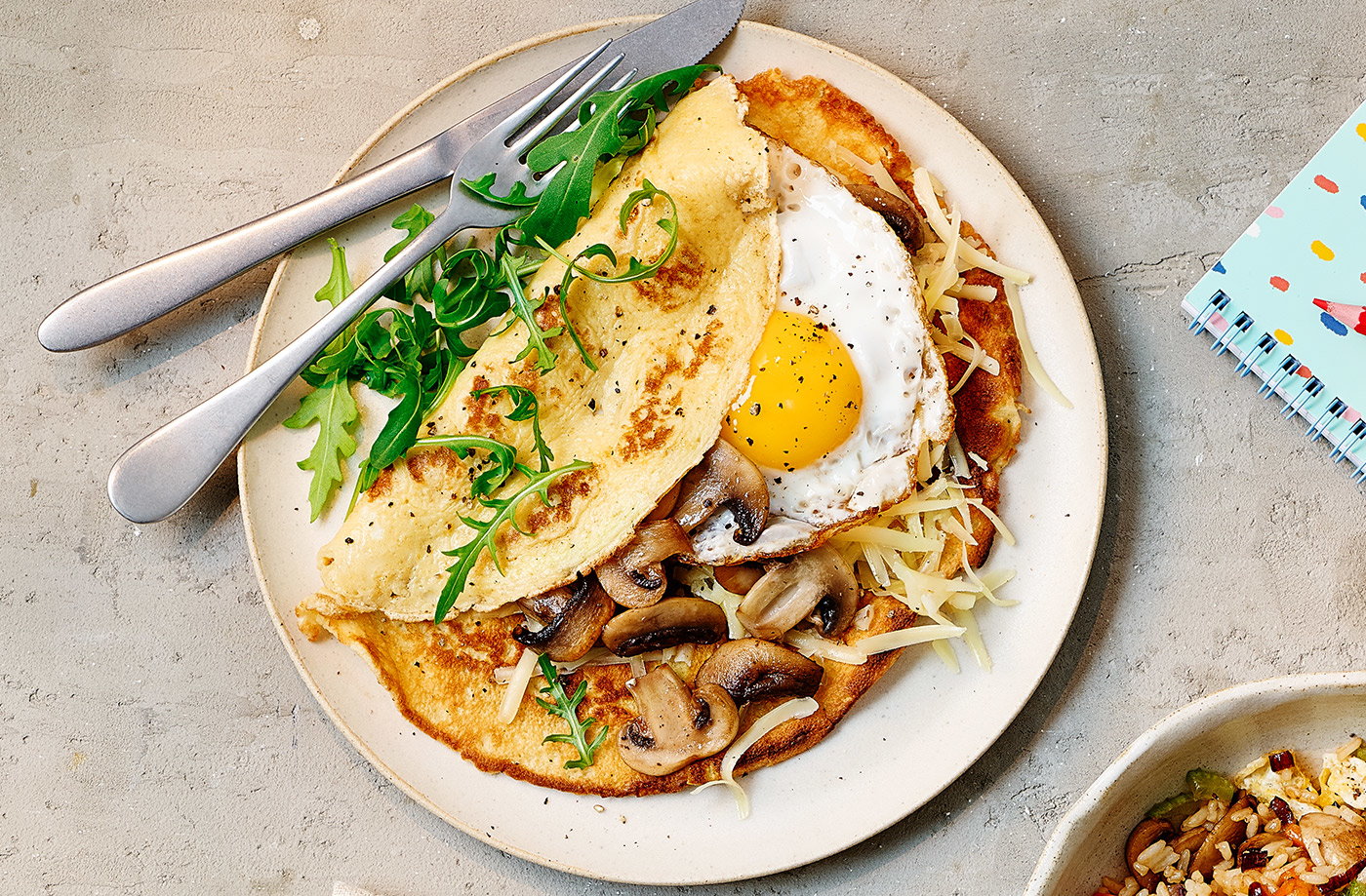Cheese and mushroom pancakes