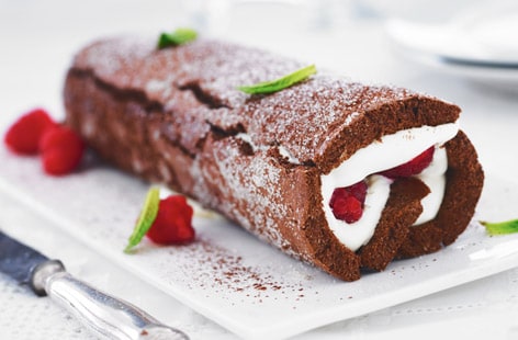 Image of "Chocolate and raspberry roulade"
