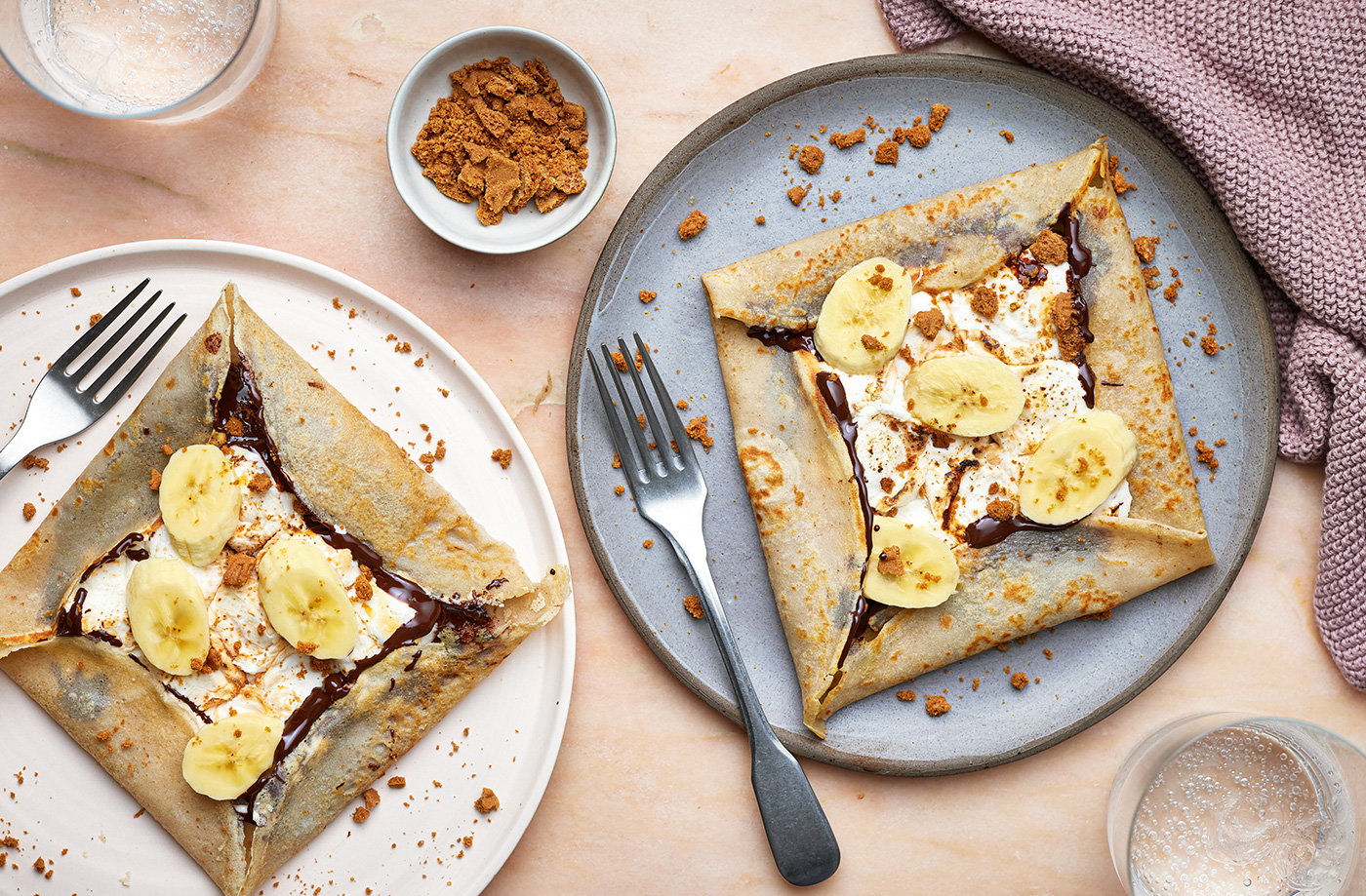 Banana and Biscoff s'mores galettes