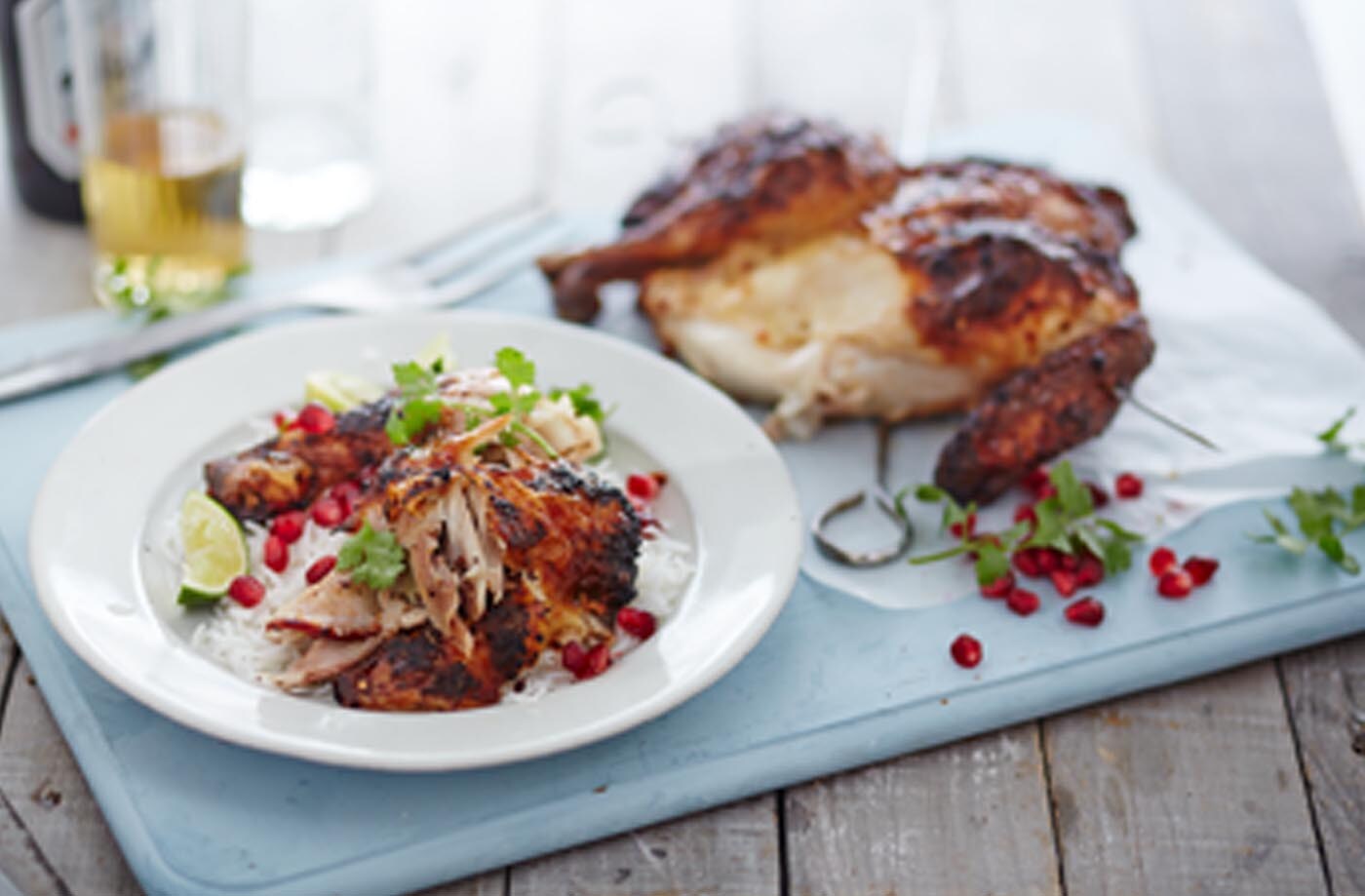 Spatchcock chicken in spiced yogurt