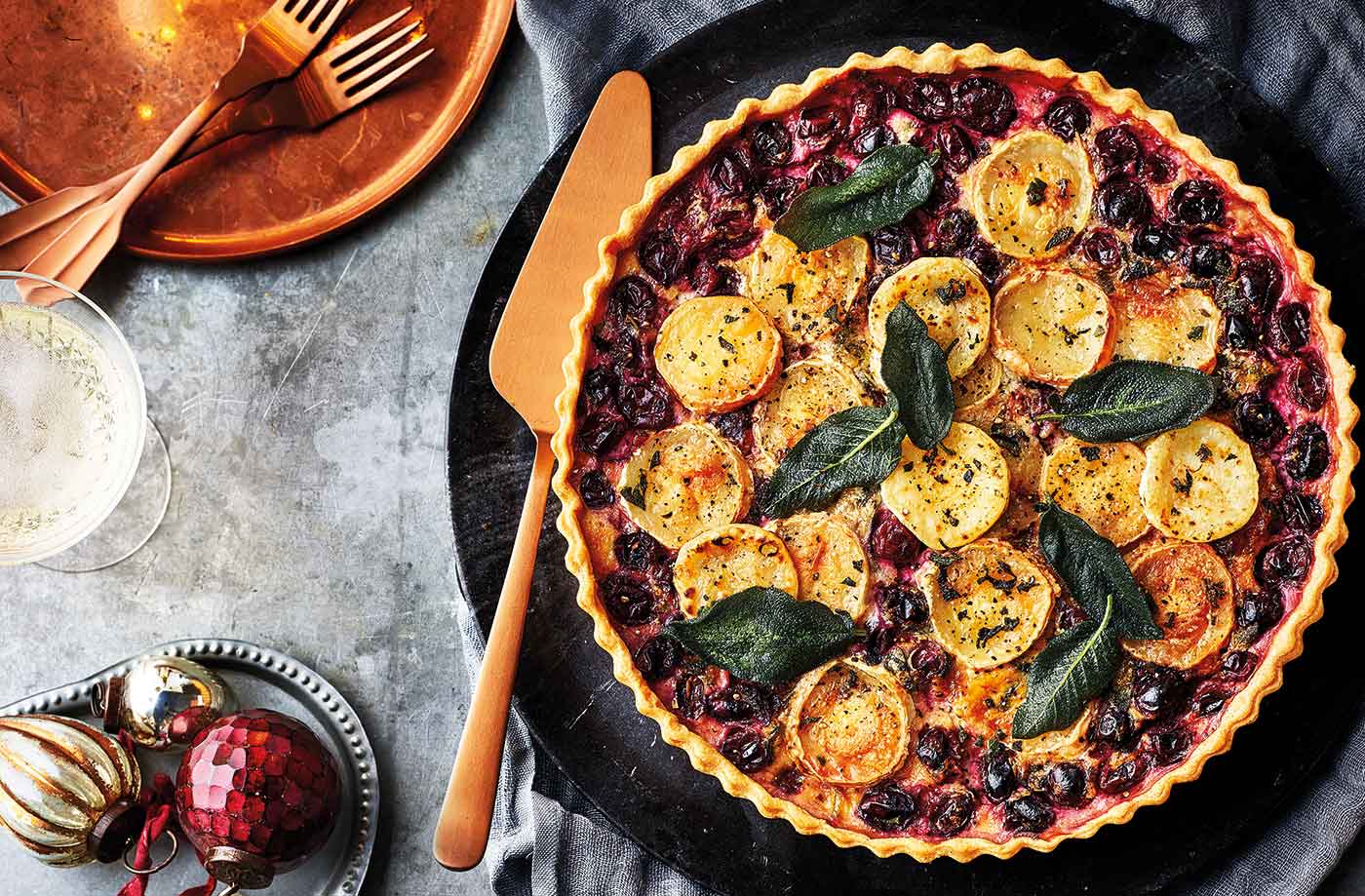 Cranberry and goat's cheese tart