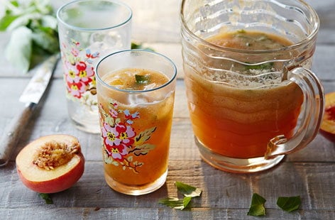 Image of "Peach and basil agua fresca "