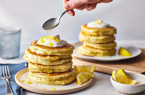 Lemon drizzle pancakes