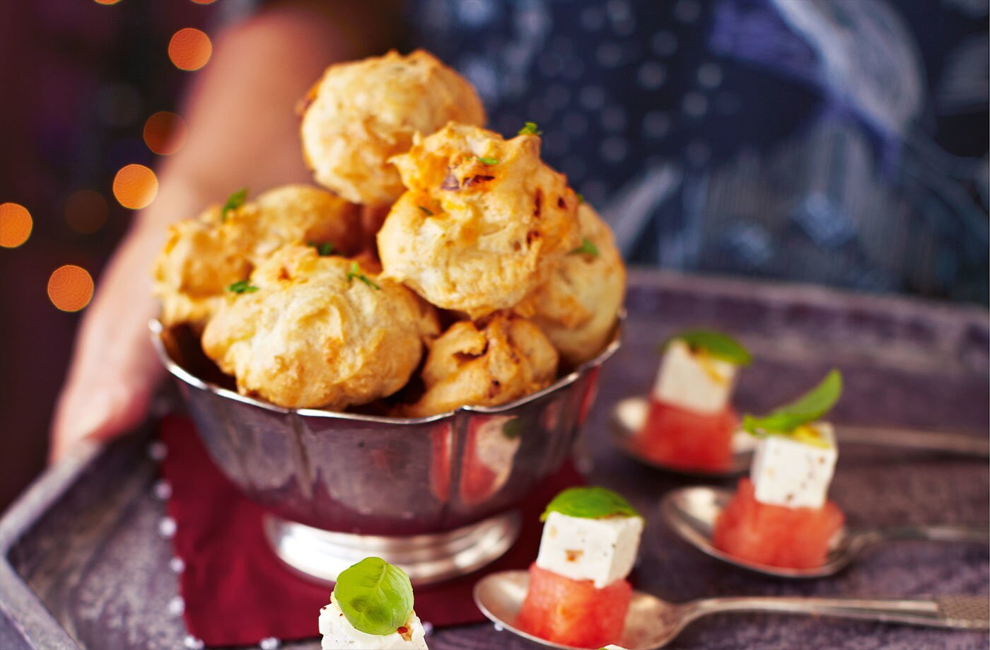 Chorizo and Gruyère puffs