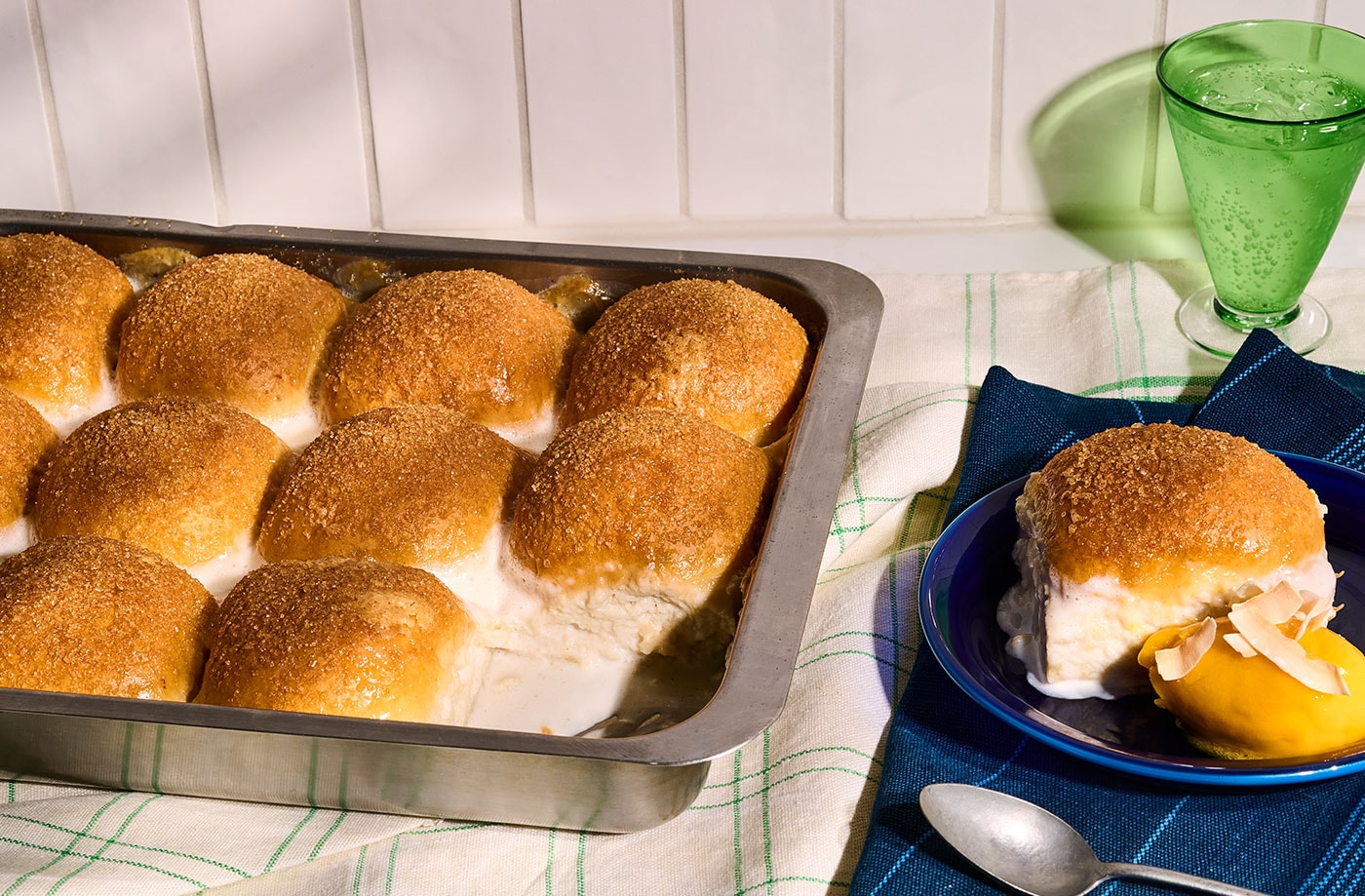 Monica’s pani popo and mango coconut ice cream