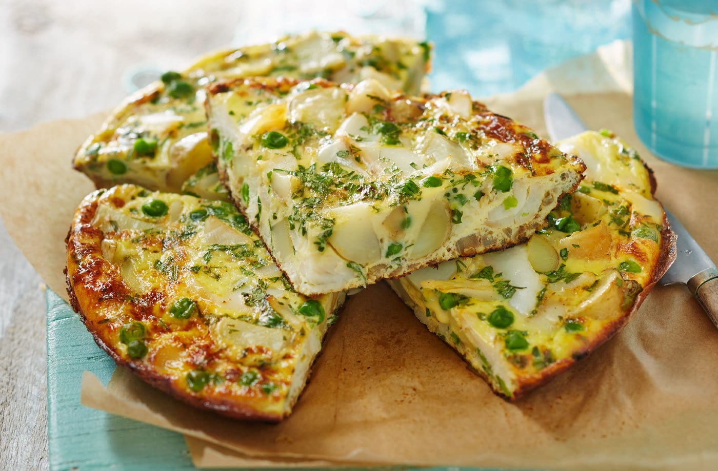 Chunky kedgeree frittata with new potatoes