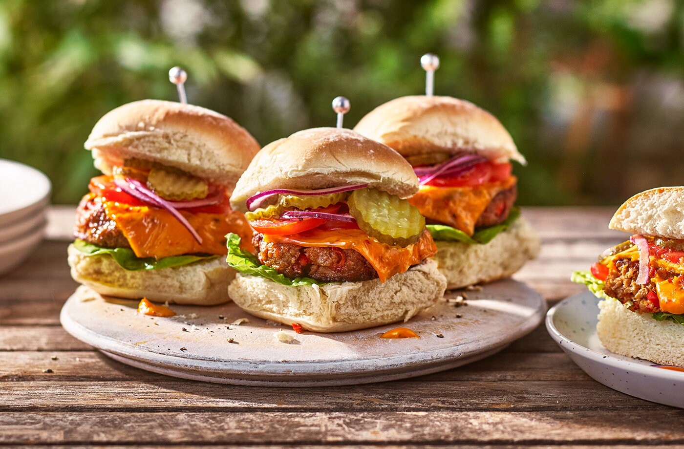 All-American vegan cheeseburger sliders