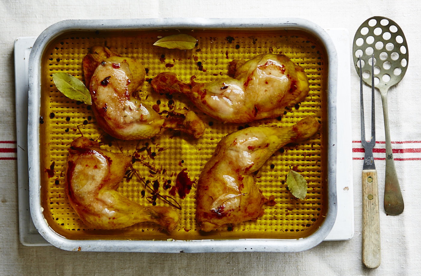 Confit chicken legs with garlic and thyme