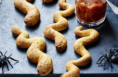 Image of "3-ingredient snake dough sticks"